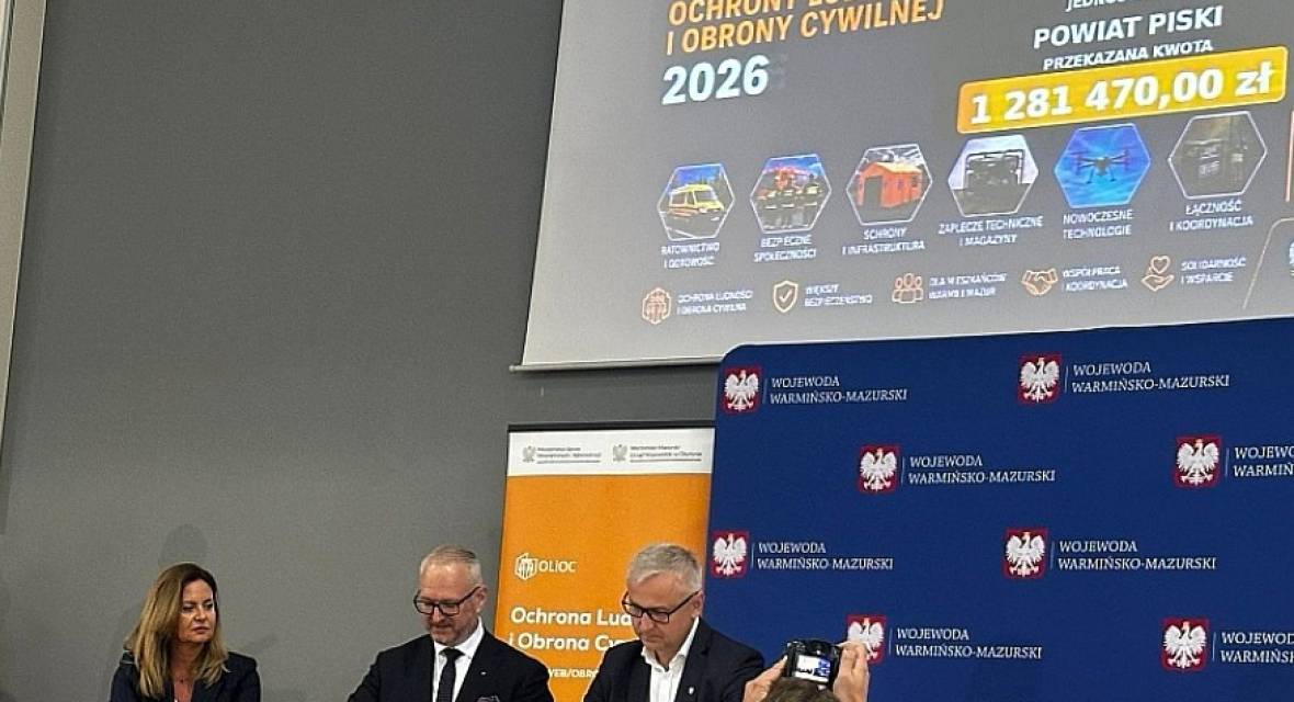 Podpisanie umowy, Starosta Piski, Wojewoda
