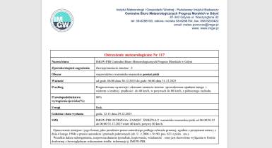 komunikat, pogoda, ostrzeżenie