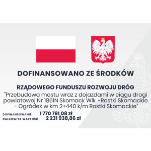 Przebudowa mostu wraz z dojazdami w ciągu drogi powiatowej Nr 1861N Skomack Wlk. – Rostki Skomackie – Ogródek 